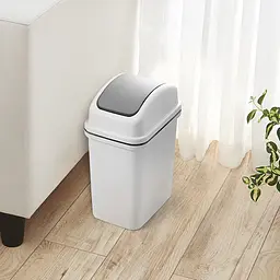 Відро для сміття MBM My Home з кришкою 6 л сіре (BIN-12 6L GRAY) - мініатюра 7