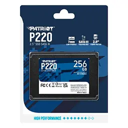 Накопичувач SSD Patriot P220 256GB 2. 5" 7mm SATAIII - мініатюра 2