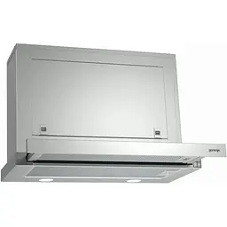 Витяжка вбудована Gorenje BHP623E8X 60 см, 3 швидкості, 578 куб.м/год., нержавіюча сталь