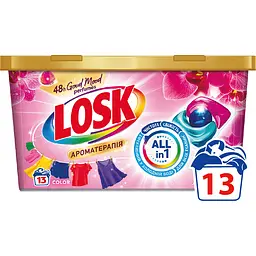 Тріо-капсули для прання Losk Ароматерапія ефірні олії та аромат малазійської квітки 13 шт.