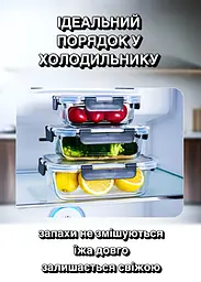 Набір скляних контейнерів для зберігання продуктів, 12 шт (прямокутні та круглі, з герметичними кришками) - мініатюра 8
