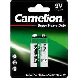 Батарейка Camelion Крона 6F22 9V Super Heavy Duty Green * 1 (6F22-SP1G) - мініатюра 2