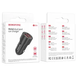 АЗП Borofone BZ19 Wishdom (2USB-A) Black - мініатюра 4