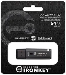 Kingston Накопичувач Kingston 64GB USB 3.2 Type-A Gen1 IronKey Locker+ 50 G2 - мініатюра 4