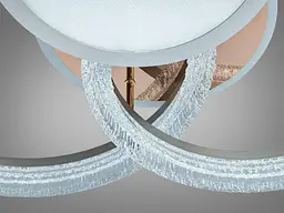 Стельова LED люстра Diasha 8819/500+400+300 золото 95W пульт 3 кільця 3 режими - мініатюра 6