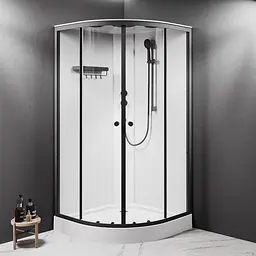 Душовий бокс AM.PM X-Joy 100x100 1/4 кола прозоре скло black matt W94C-401-100BT - мініатюра 2