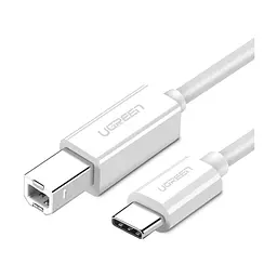 Кабель для принтера Ugreen USB-C 2.0 to BM 1.5m white (40417) - мініатюра 1