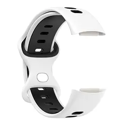 Силіконовий ремінець Primolux Sport для фітнес браслета Fitbit Charge 5/Charge 6 White Black/розмір М - мініатюра 2