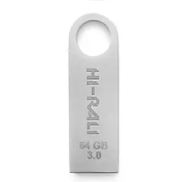 Флеш накопичувач USB 64Gb Hi-Rali Shuttle, сріблястий, USB 3.0 (HI-64GB3SHSL)