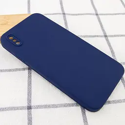 Чохол Silk Square Full Camera Protective (AA) NO LOGO для Apple iPhone X / XS (5.8") Темно-синій / Midnight blue - мініатюра 2