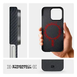 Чехол ArmorStandart BlackIcon Aramid Twill MagCase для Apple iPhone 16 Pro Black (ARM90151) - мініатюра 7