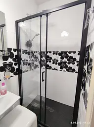 Душові двері Dusel EF185B Black Matt 110x190, універсальні, прозорий, чорний матовий - мініатюра 3