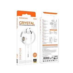 Дротові навушники Borofone BM90 Miller універсальні earphones with microphone, 3.5mm, 1.2m, white - мініатюра 4
