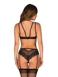 Комплект Obsessive Allastia 2-pcs set black S/M, регульовані бретелі, багаторівнева застібка - мініатюра 2