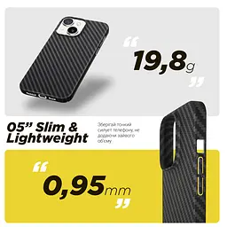 Карбоновый чехол для Apple iPhone 14 Plus, LikeCarbon MagCase, черный, тонкий защитный чехол-панель с магнитом MagSafe, ударопрочный, ультратонкий, совместим с магнитными держателями и беспроводной зарядкой, ArmorStandart (ARM66364) - мініатюра 4