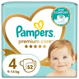 Підгузки Pampers Premium Care 4 (9-14 кг), 52 шт.