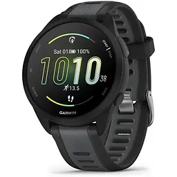 Смарт-годинник Garmin Forerunner 165 з чорним силіконовим ремінцем
