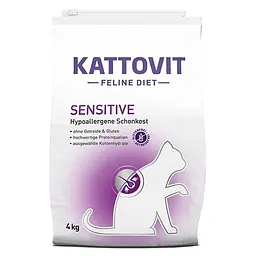 Дієтичний сухий корм Kattovit Veterinary Sensitive Каттовіт Сенсетив для котів із харчовою непереносимістю 4 кг