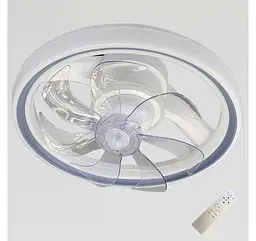 Стельова LED-люстра-вентилятор Artlight FS304GR, біла із сірою окантовкою, 73 Вт, від 10-18 м² - мініатюра 2