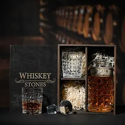Подарунковий набір віскі Whiskey Stones №12 у дерев'яному пеналі - графин + склянки Bohemia Diamond - мініатюра 4