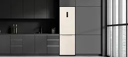 Холодильник LG з нижньою морозильною камерою 186x60х68, холод.відд.-234л, мороз.відд.-110л, 2дв., А++, NF, інв., диспл зовн., зона св-ті, Metal Fresh, бежевий - мініатюра 2