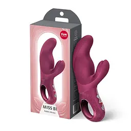 Вібратор-кролик Fun Factory MISS BI Wine Red, 2 незалежні мотори, діаметр 4,2 см - мініатюра 9