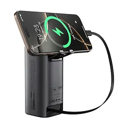 Повербанк 20000mAh Choetech B815 Grey 130W QC3.0 PD3.0 TFT Smart дисплей, вбудований кабель (43-00166) - мініатюра 3