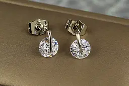 Сережки гвоздики Xuping Jewelry сніжна королева 9 мм сріблясті