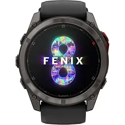 Смарт-годинник Garmin Fenix 8 Pro MicroLED Sapphire 51 мм Carbon Gray DLC Titanium with Black/Pebble Gray Silicone Band 010-03380-01 [145037] - мініатюра 2