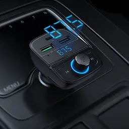 АЗП з FM-модулятором UGREEN CD229 FM&amp;Bluetooth Transmitter&amp;Car Charger + TF Slot Black - мініатюра 5