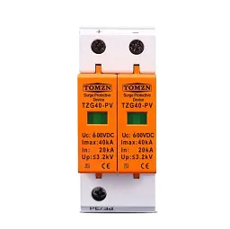 Пристрій захисту від імпульсних перенапруг DC TOMZN TZG40-PV 2P 20–40kA 600V обмежувач перенапруги 2х полюсний (19636) - мініатюра 3