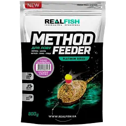 Прикормка Real Fish Method Feeder Кальмар-Журавлина 0.8kg