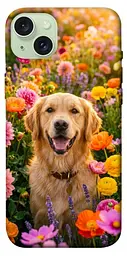 TPU чохол Demsky Flowery labrador для Apple iPhone 15 Plus (6.7")