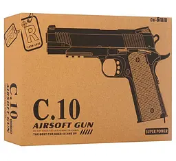 Іграшковий пістолет для страйкболу Airsoft Gun C.10 реалістична ігрова модель Чорний - мініатюра 5