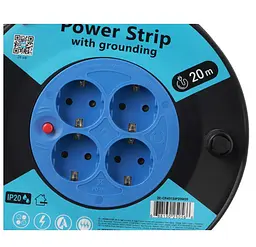 Мережевий подовжувач на котушці 2E CR4315-IP20 REEL 20 м, 4xТип F, 16 А - мініатюра 2