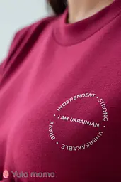 Світшот туніка для вагітних і годуючих оверсайз із трьохнитки для майбутніх мам Mriya S (44) Юла Мама бордовий - мініатюра 4