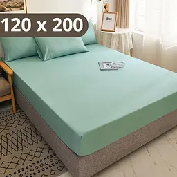 Простирадло на резинці Solve Softable Fabric 120×200 + 2 наволочки — м’яке, щільне, комфортне, м'ятний (KT7006041)
