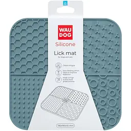 Миска-килимок для собак та котів Waudog Silicone для злизування 190х190х10 мм сірий - мініатюра 3