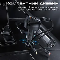 Зарядное устройство Promate 1xUSB-C PD + 1xUSB + cable USB-C/Lightning max 81W black (powerdrive-rci81) - миниатюра 9