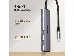 USB-хаб UGREEN CM473 4-in-1 USB-C Hub (15395) - мініатюра 2