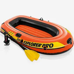 Двомісний надувний човен Intex Explorer Pro 200 196×102×33 см, човен для риболовлі та відпочинку з веслами і насосом