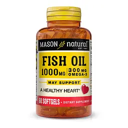 Жирні кислоти Mason Natural Fish Oil 1000 mg Omega-3 300 mg, 60 капсул