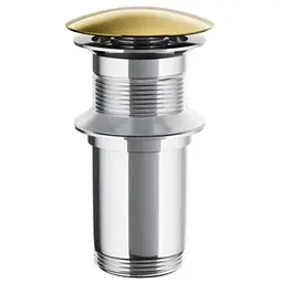 Донний клапан для умивальника Corsan click-clack gold без переливу MU03GL, Золотий - мініатюра 1