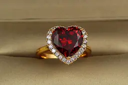 Кільце Xuping Jewelry серце океану з червоним каменем 1,6 см р 19 золотисте