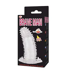 Насадка на член Baile Brave Man Penis Sleeve Crystal, 14 см (прозорий) - мініатюра 8