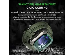 Чоловічий наручний годинник Warrior Army Green Modfit acs0029734 - мініатюра 5
