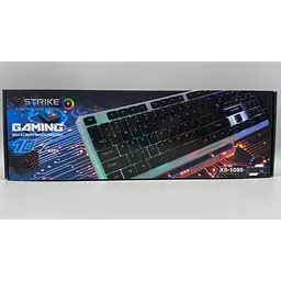 Повнорозмірна мембранна клавіатура провідна XSTRIKE X-1080 RGB USB із трьохмовною розкладкою UA/EN/RU та РГБ підсвічуванням та ніжками підключення USB-A 104 клавіші Чорний з сірим - мініатюра 7