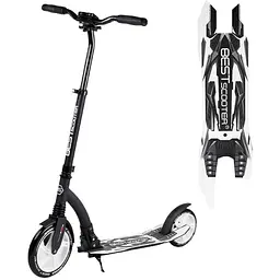 Самокат Best Scooter 89х52х90 см Чорно-білий 000231483