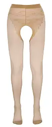 Колготки з відкритим пахом Cottelli Legwear, 3 (бежевий) - мініатюра 4