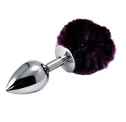 Анальна пробка Pompon Metal Plug Large 14 см (фіолетовий)
